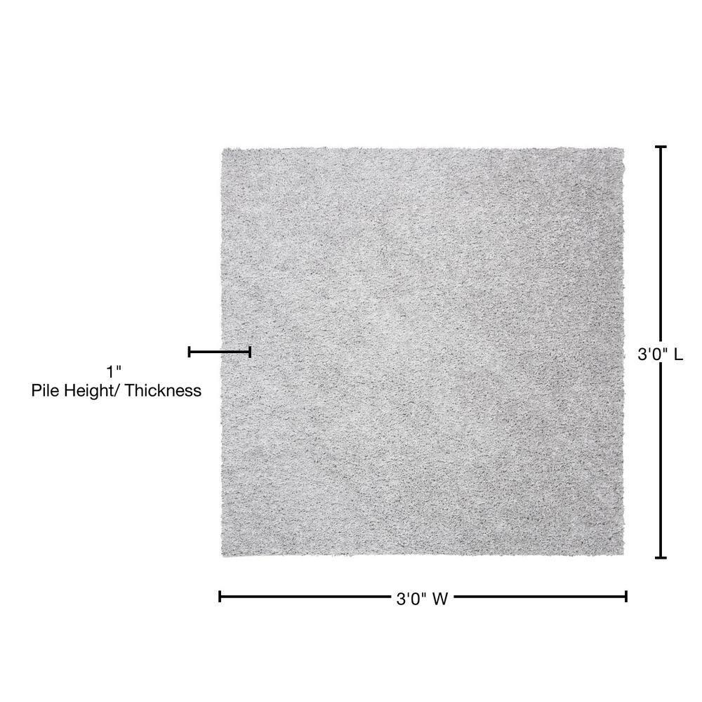 August Shag 900 AUG900 Power Loomed Indoor Accent Rug - Silver - 3'x3' - Safavieh