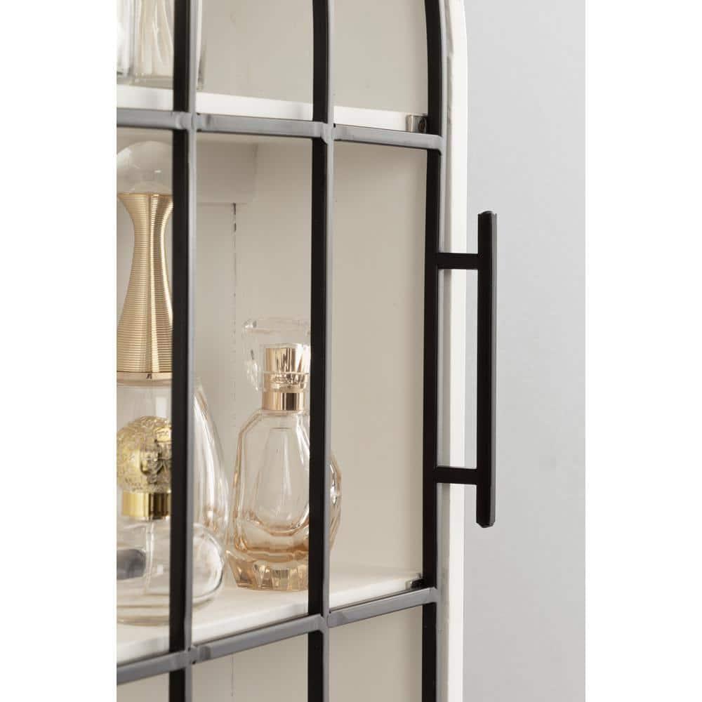 Kate and Laurel Megara Arched Wall Mounted Cabinet, 16x6x24, Black