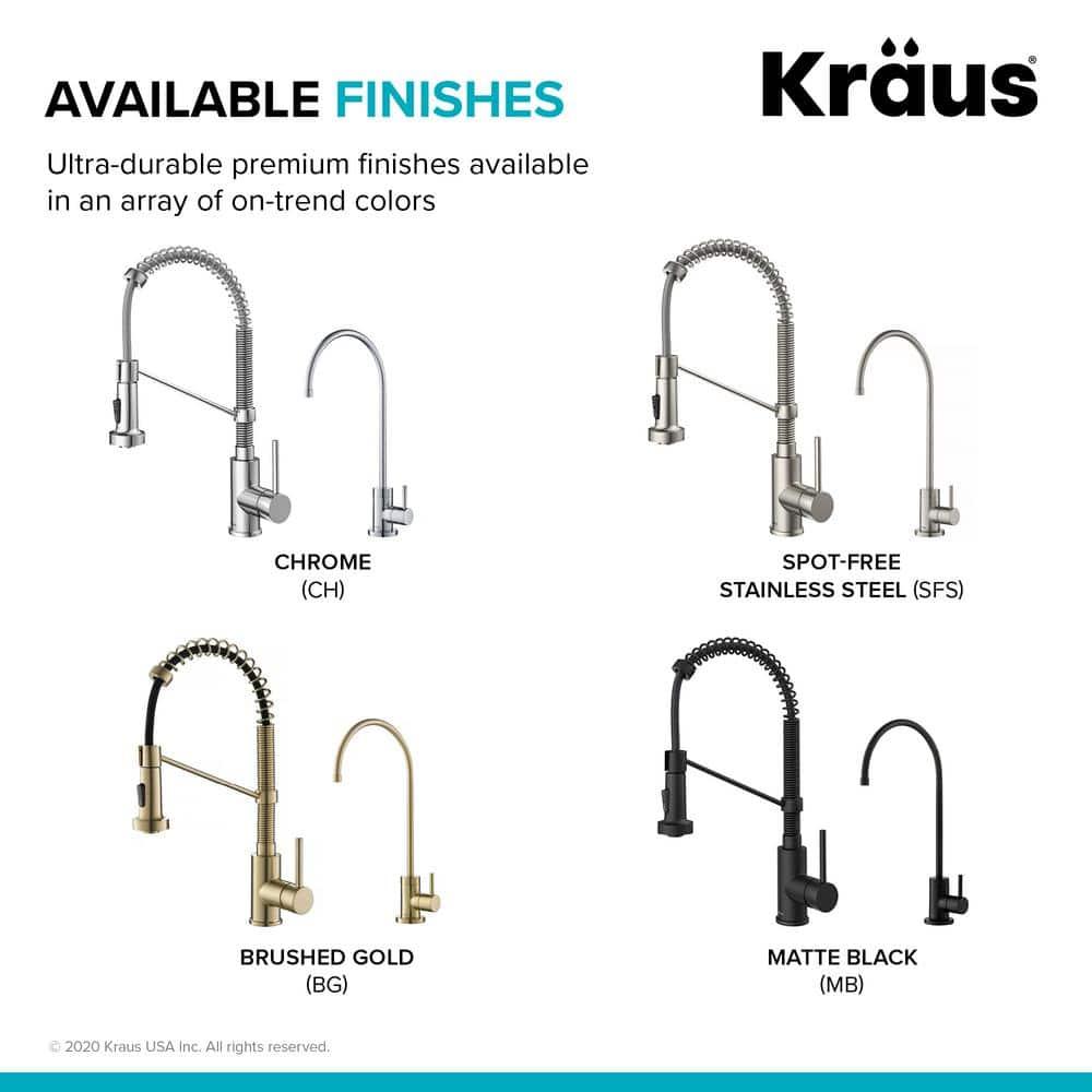 KRAUS Bolden Commercial Style 2-Function Single Handle Pull Down Kitchen Faucet
