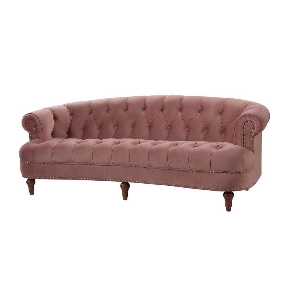 La Rosa 84" Chesterfield Tufted Sofa Rose Pink