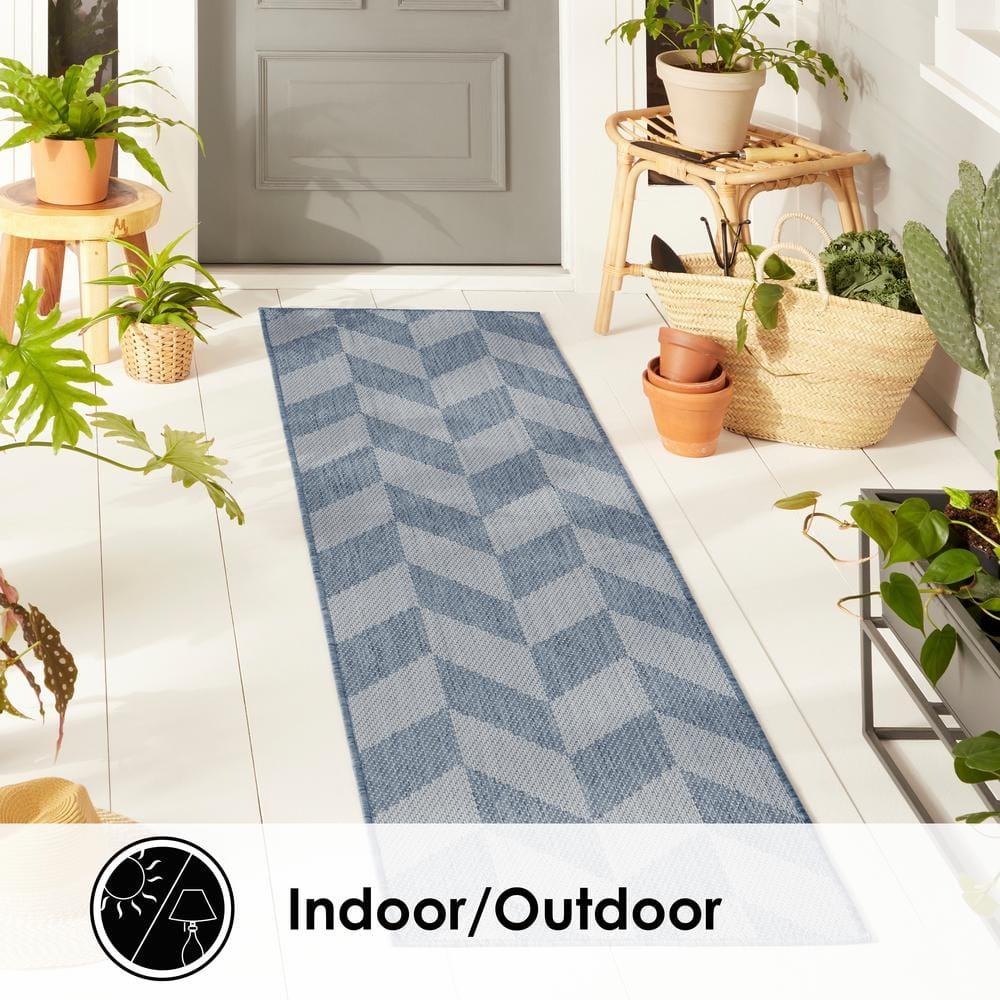 Nicole Miller Nicole Miller New York Patio Country Calla Herringbone Indoor/Outdoor Runner Area Rug