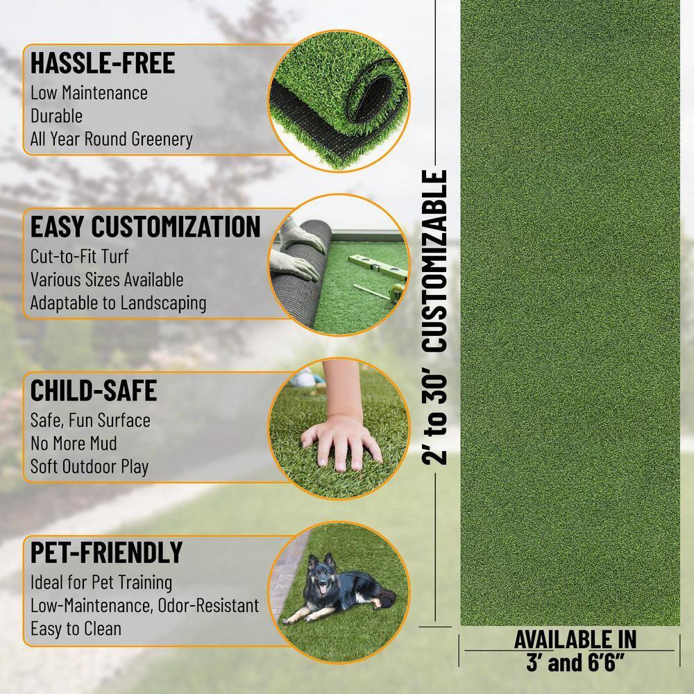 Ottomanson Ottomanson Outdoor Sports & Practice Turf – Waterproof Artificial Grass Mat for Backyard, Patio, and Recreational Use