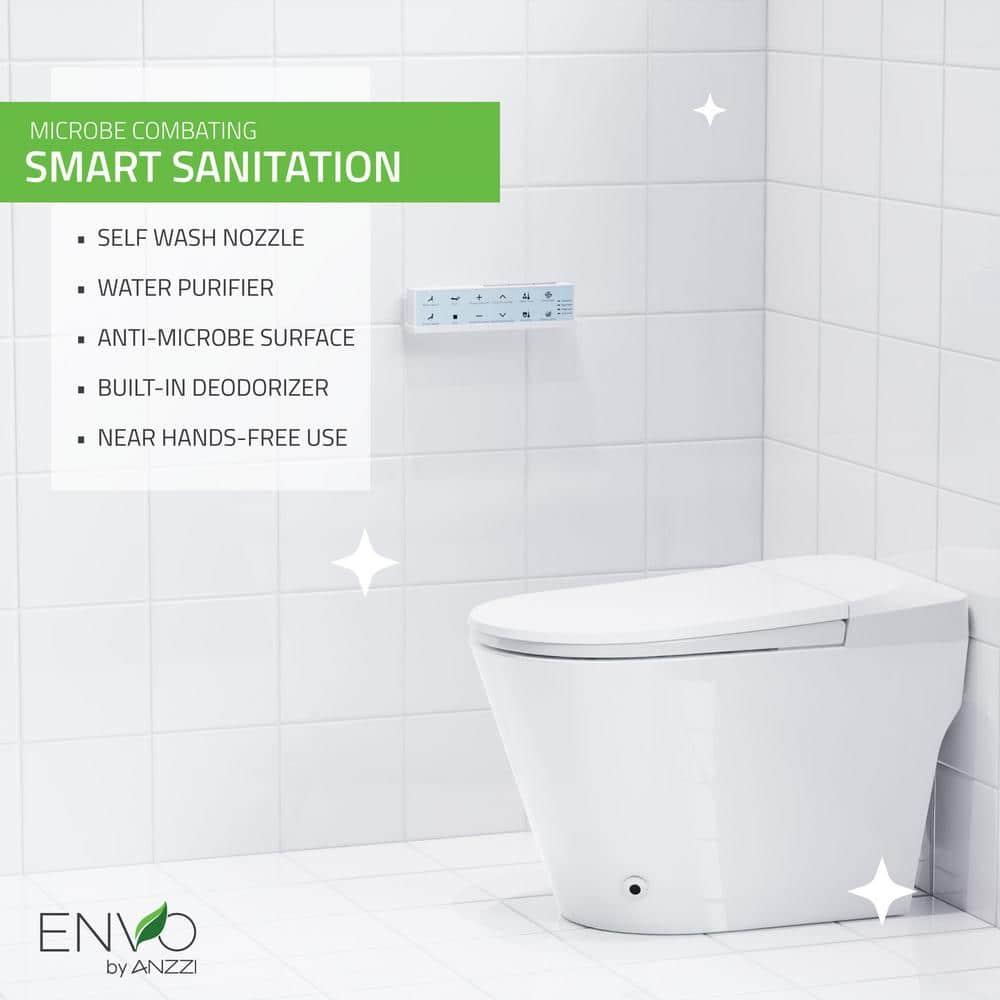 Swcorp TL-STFF950WH Envo Echo Elongated Smart Toilet Bidet in White with Auto Open, Auto Close, Auto Flush & Heated Seat