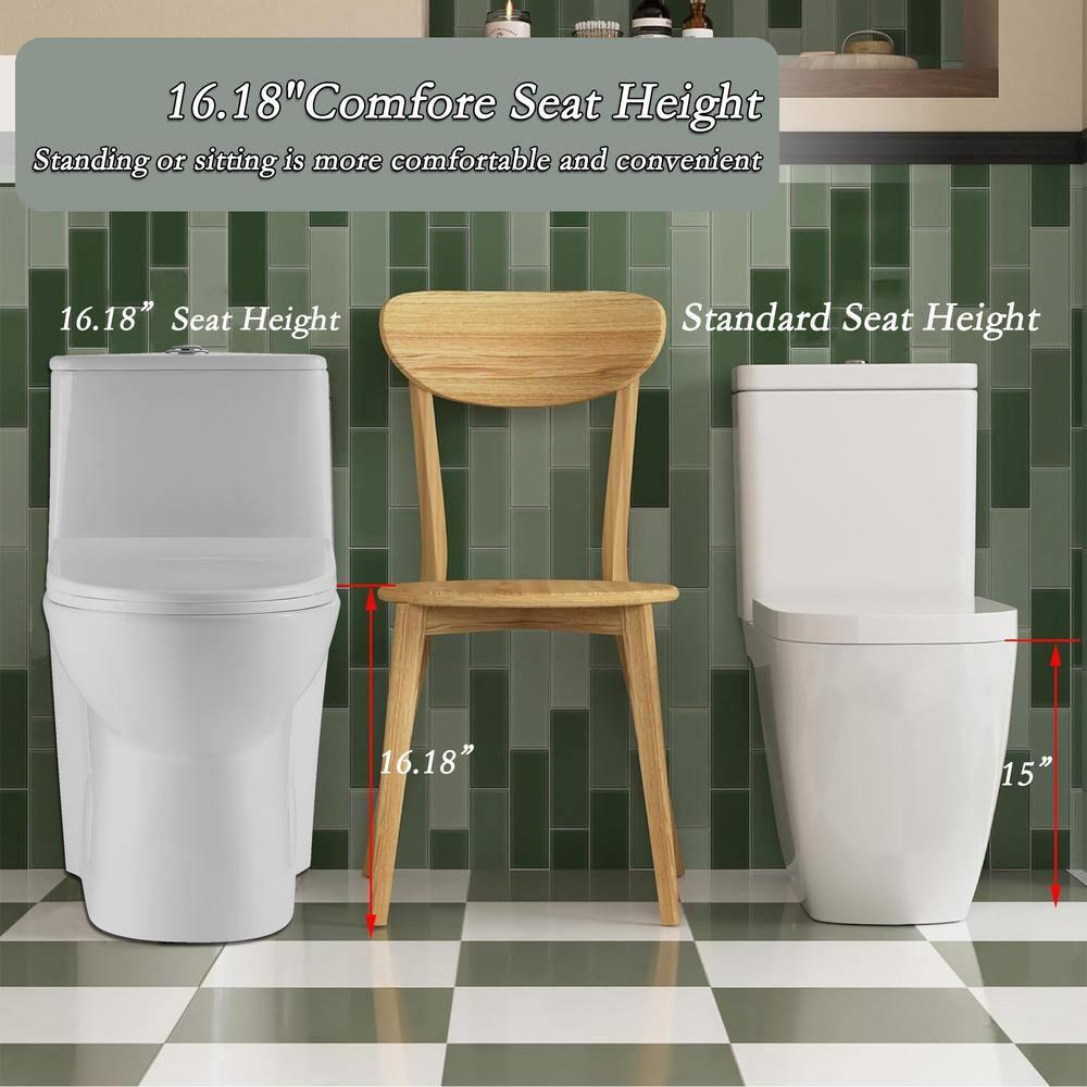 1.1/1.6 GPF Elongated Comfort Height Super Quite Flushing Floor Mounted One-Piece Toilet