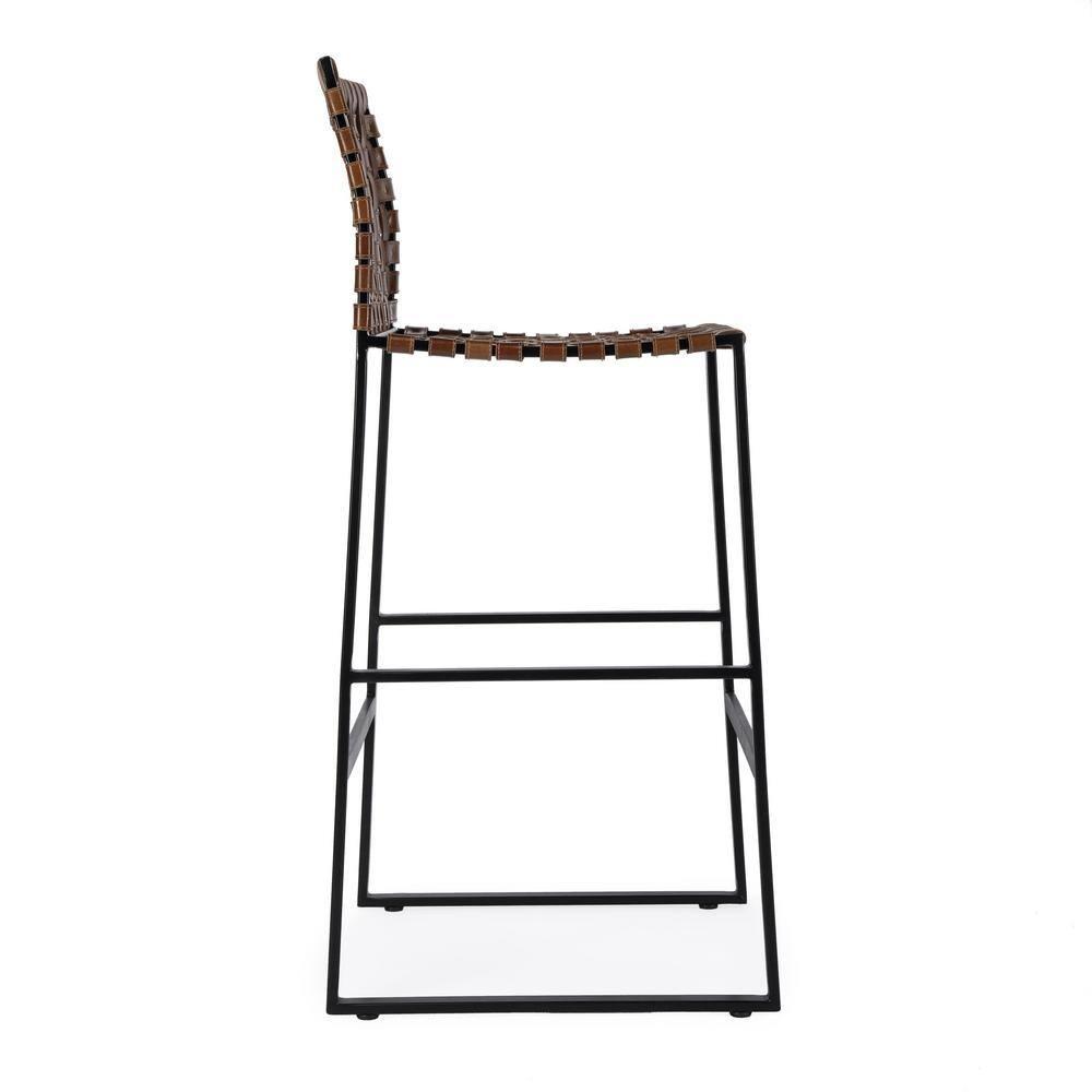 Butler Specialty Urban Woven Leather Bar Stool In Brown