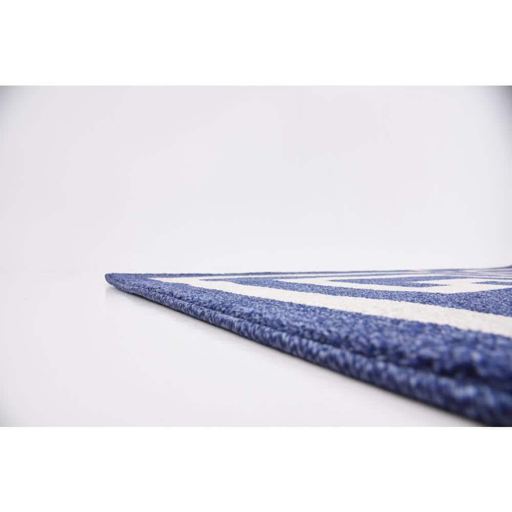 Unique Loom Athens Collection Area Rug - Greek Key (6' 1" x 9' Rectangle Navy Blue/Beige)