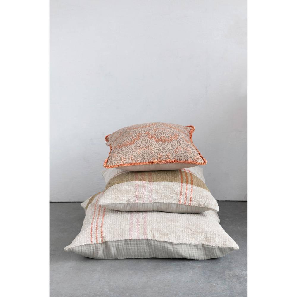 Creative Co-Op Woven Cotton and Linen Plaid Pillow