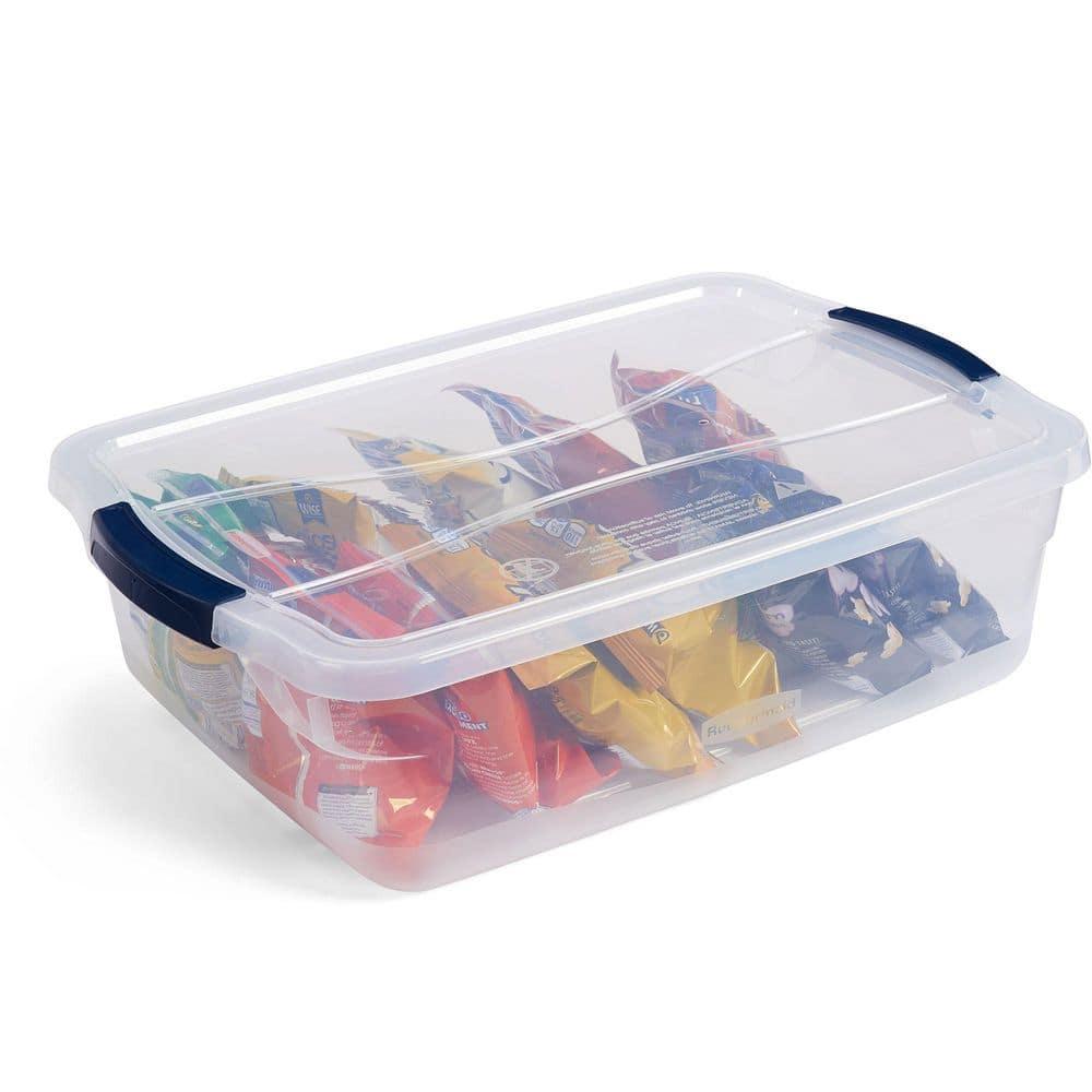 Rubbermaid Rubbermaid Cleverstore Clear 16 Qt Plastic Storage Bins with Lids, 6-Pack