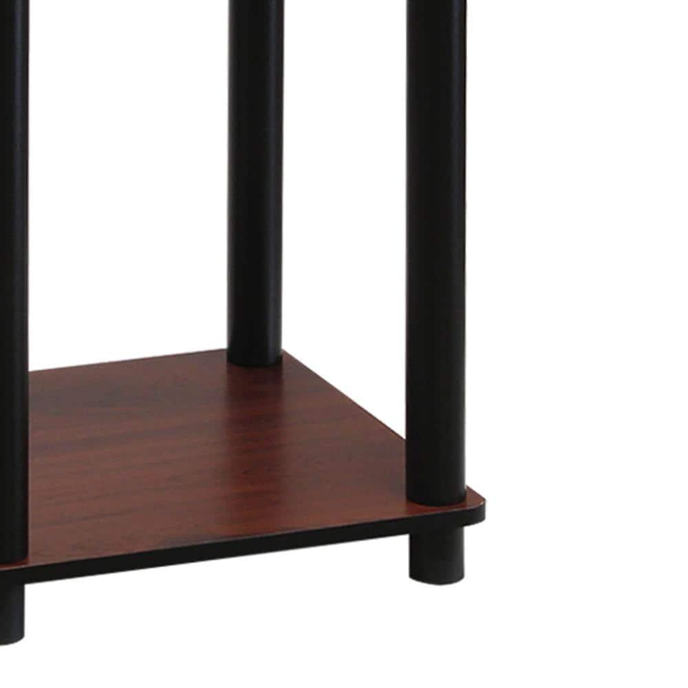 Furinno Turn-N-Tube Haydn Engineered Wood End Table in Dark Cherry/Black