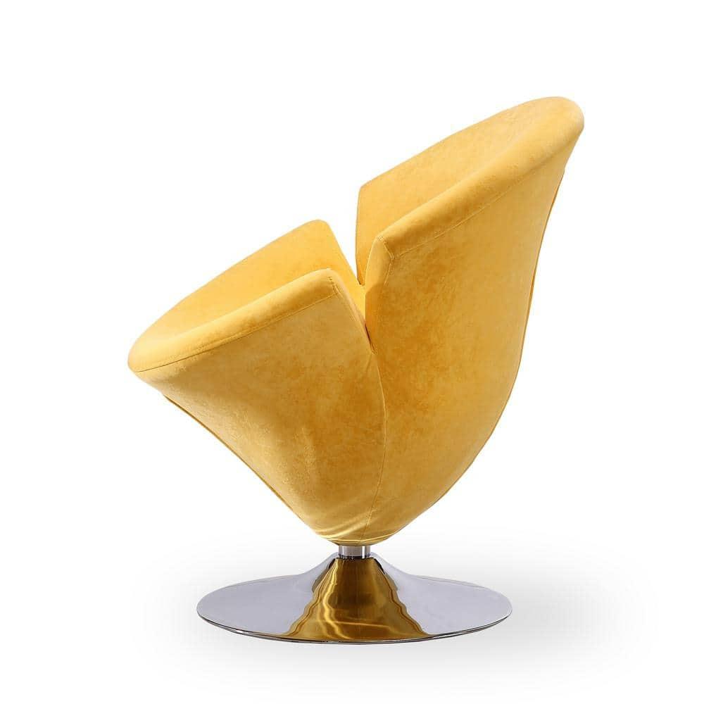 Everly Quinn Aanayah Velvet Swivel Barrel Chair