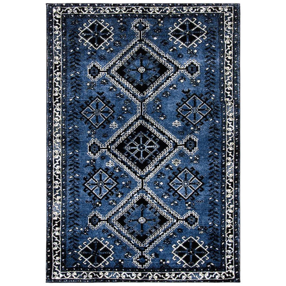 Vintage Hamadan VTH293 Power Loomed Area Rug - Blue/Black - 5'3"x7'6" - Safavieh.