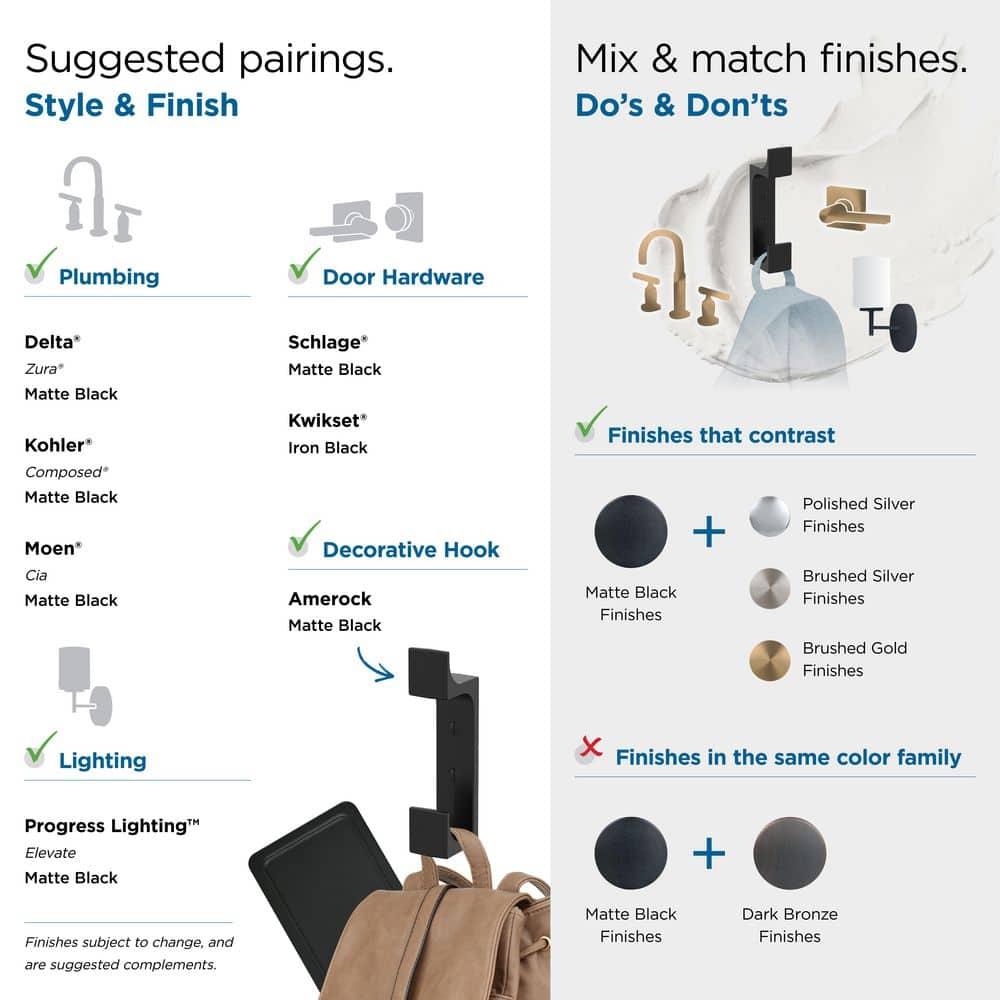 Amerock Bray Contemporary Double Prong Decorative Wall Hook