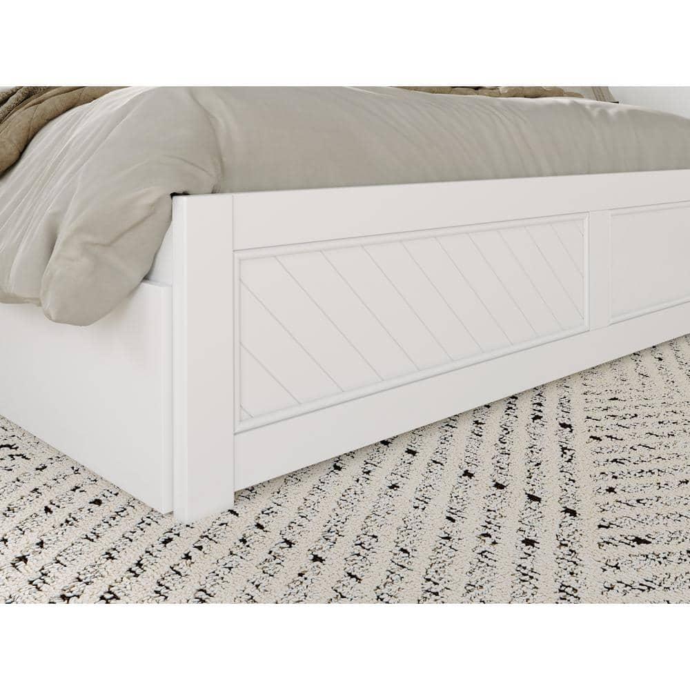 AFI Canyon White Solid Wood Platform Bed with Matching Footboard & Storage Drawers, King