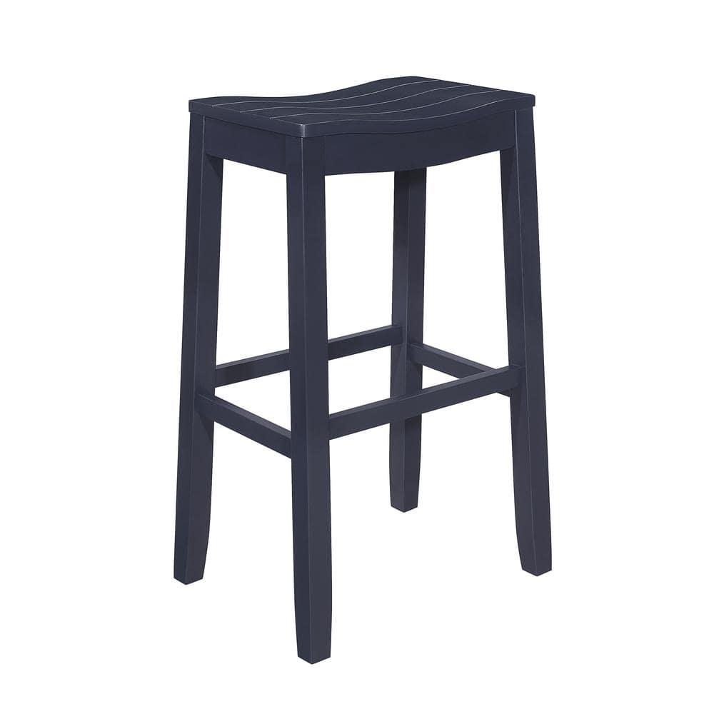 Hillsdale Furniture 24" Fiddler Backless Wood Counter Height Barstool Navy : Matte Finish, Fixed Height