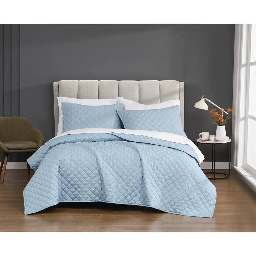 Cannon 3pc Full/Queen Percale Quilt Set Light Blue