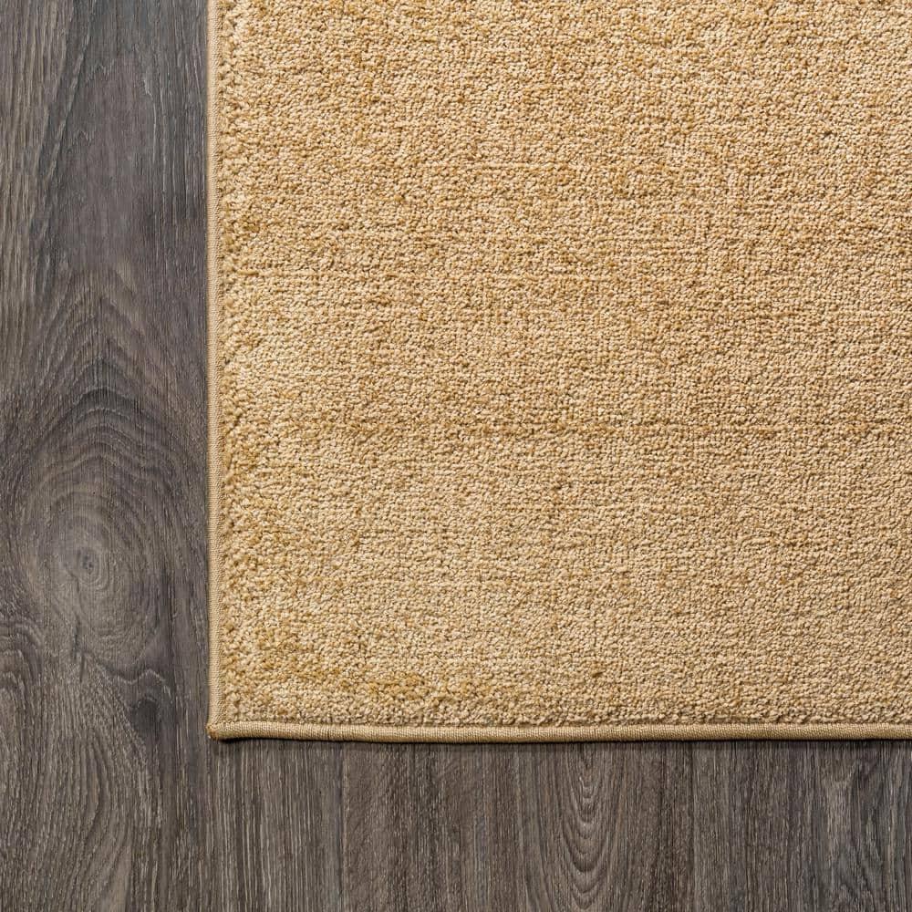 8'x10' Haze Solid Low-Pile Area Rug, Mustard - JONATHAN Y