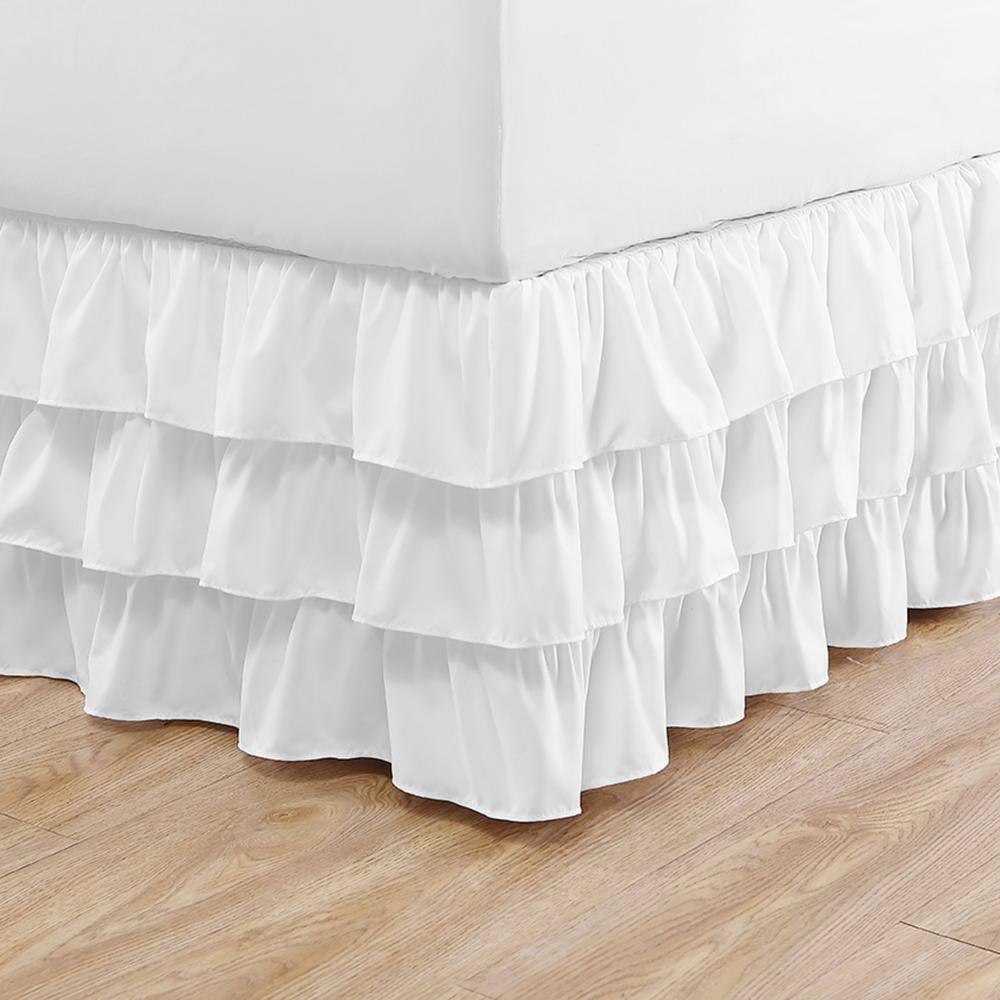 Betsey Johnson Solid White Ruffled Bed Skirt