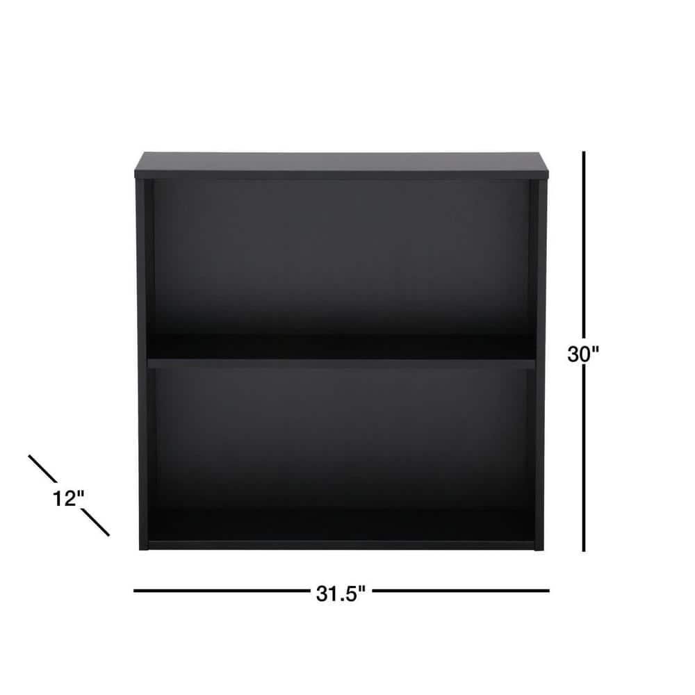 Prado 30 inch 2 Shelf Multipurpose Black Bookcase Engineered Wood