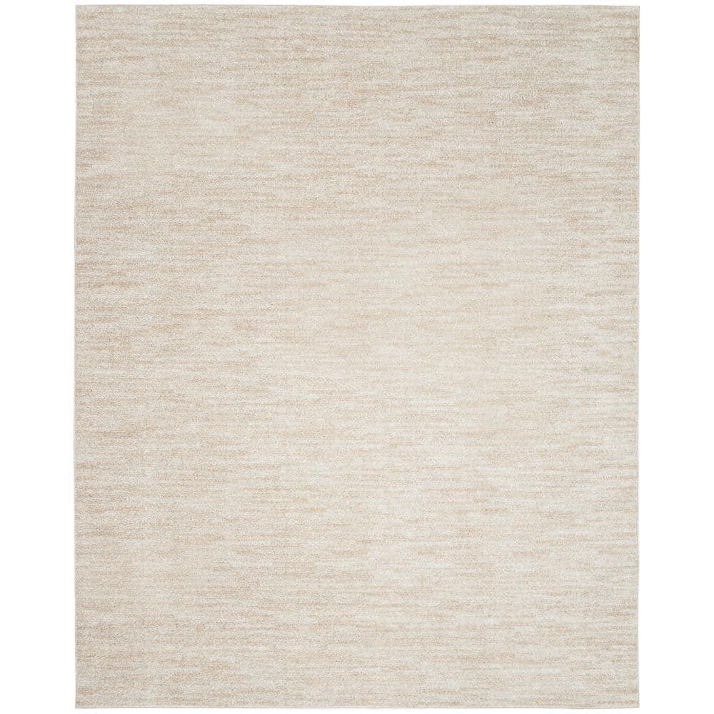 Nourison Essentials Easy Care Indoor Outdoor Area Rug - Ivory Beige 10' x 14'