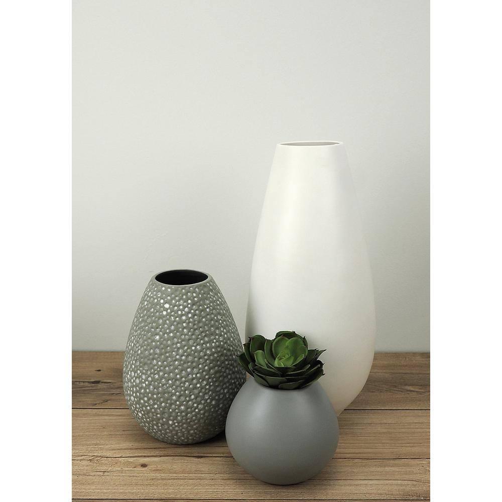 Drop Wide Tall Ceramic Vase 13.7" Height
