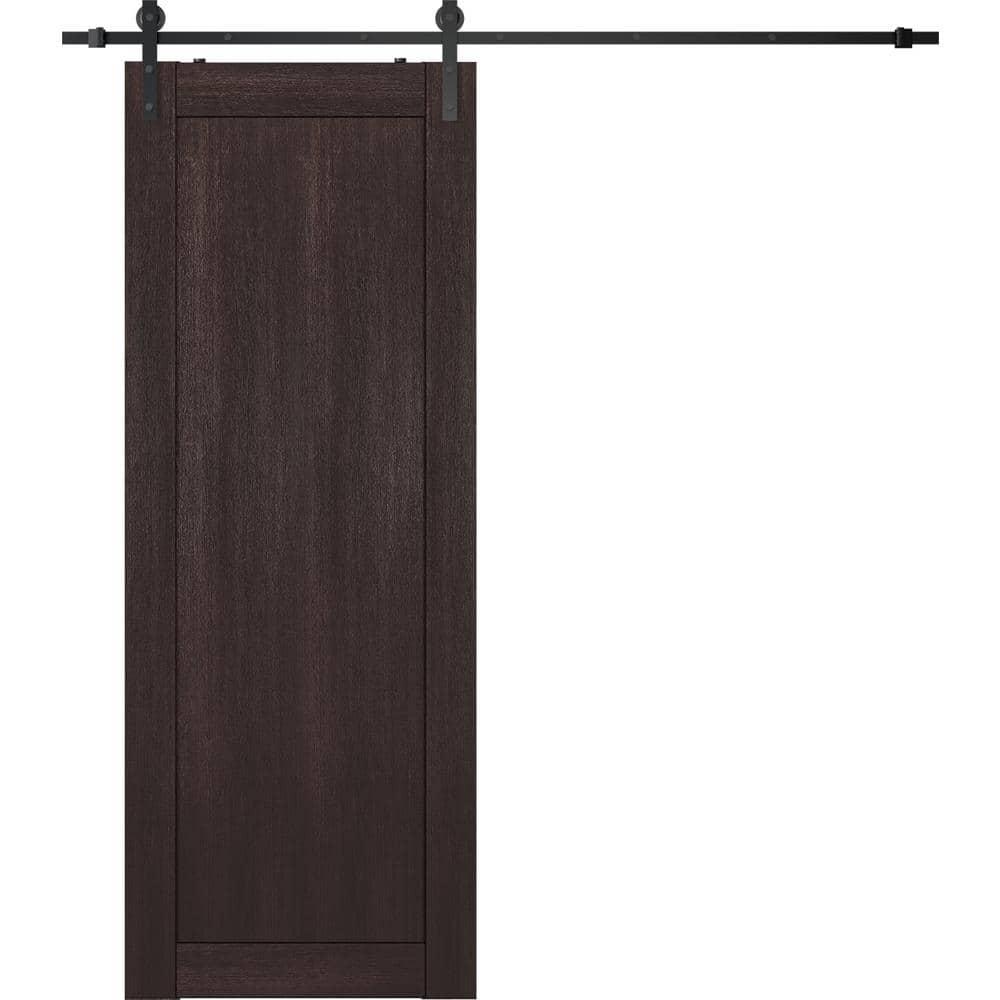 Belldinni 1 Panel Shaker Manufactured Wood Composite Sliding Barn Door With Hardware Kit