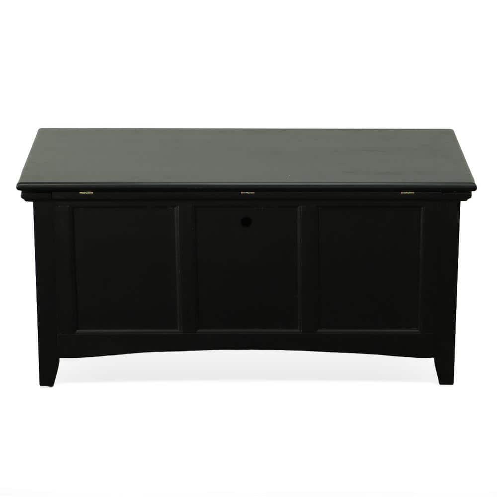 Carolina Living Veranda Storage Chest Black: Modern Design, Bedroom Linen & Sheet Organizer, Wood Frame