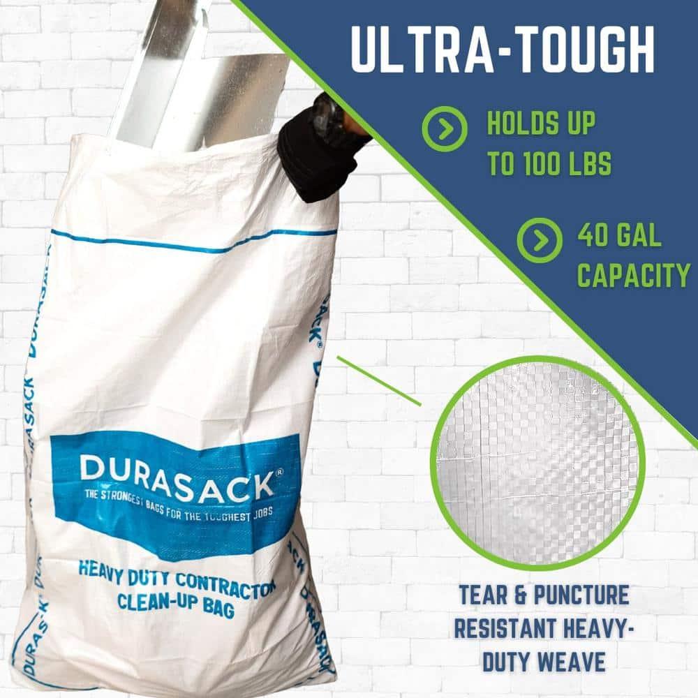 DURASACK® Woven Contractor Clean-Up Bags, Heavy Duty, 30" x 45", 40 Gallon, 20 Count