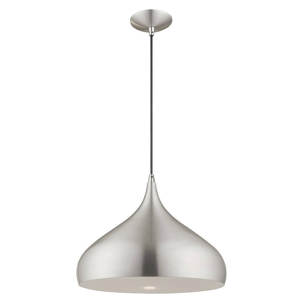 Livex Lighting Metal Shade 1 - Light Chandelier in  Brushed Aluminum