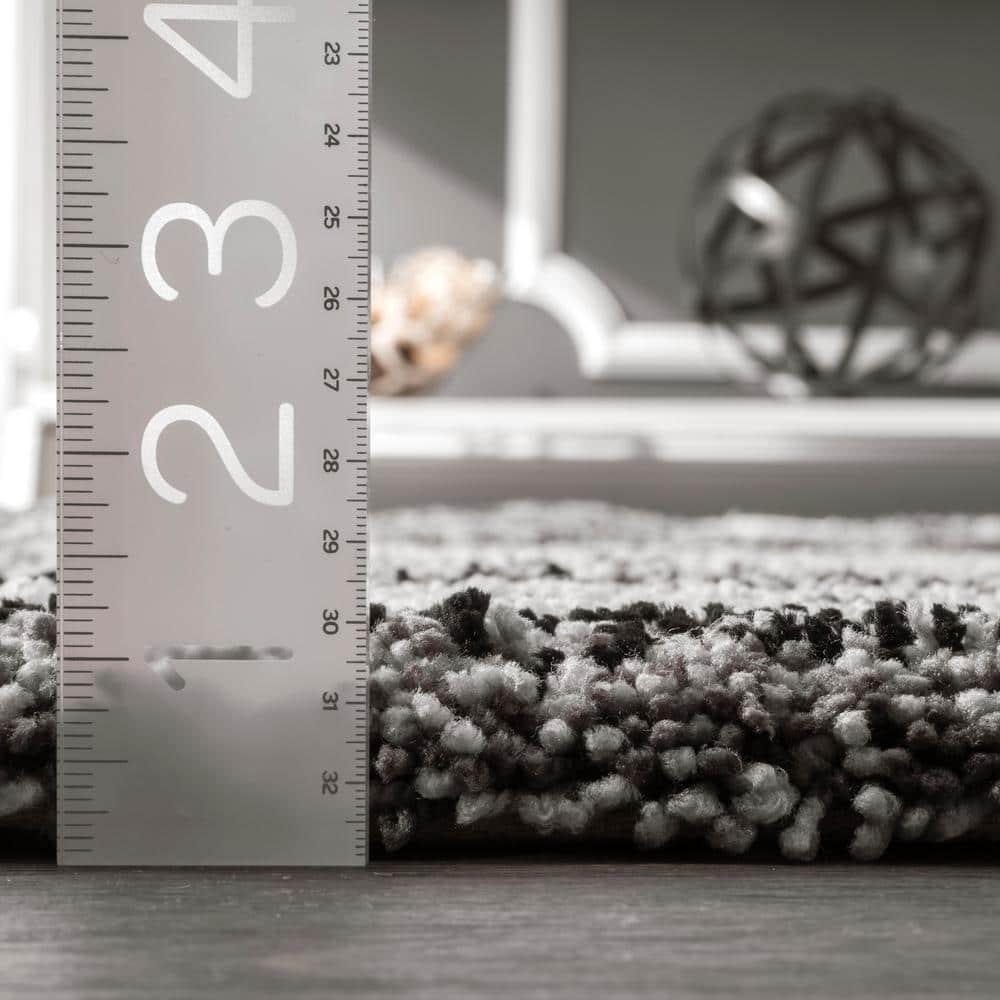 nuLOOM 5'x8' Drey Ombre Shag Area Rug Gray: Modern High Pile Tufted Rectangle, Indoor Polyester with Jute Backing