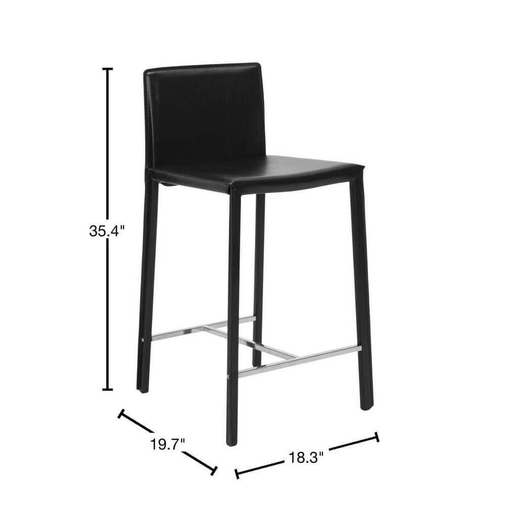 Jason 24" H Counter Stool (Set Of 2) - Black - Safavieh