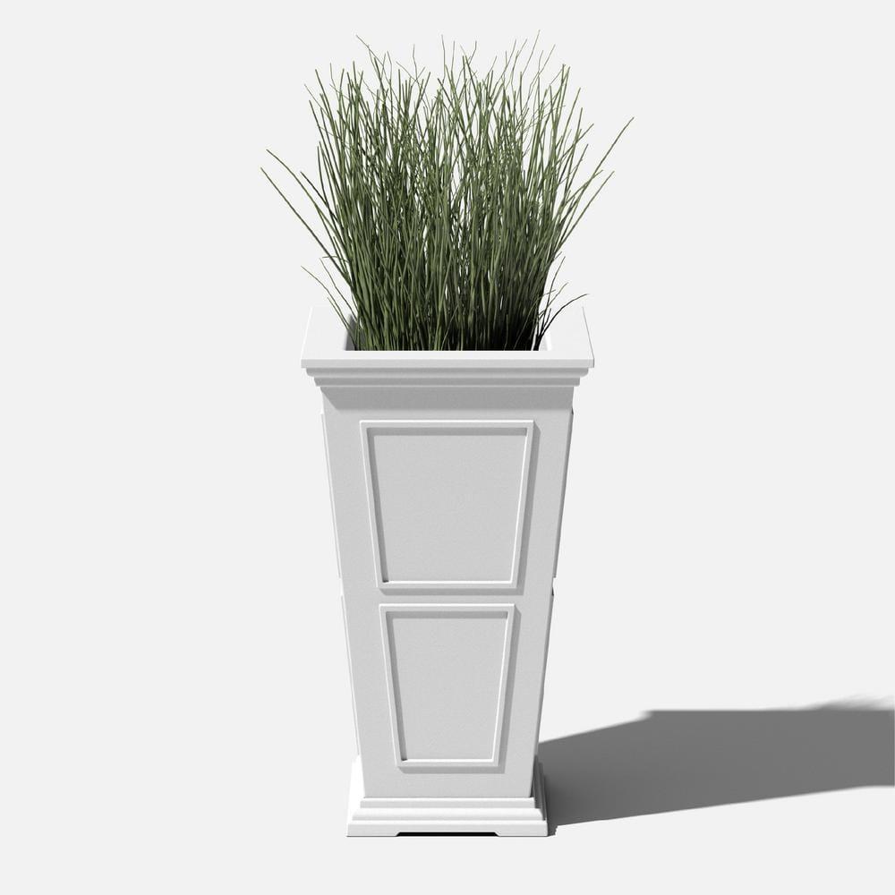 Veradek Brixton Tall 28" Plastic Planter - White
