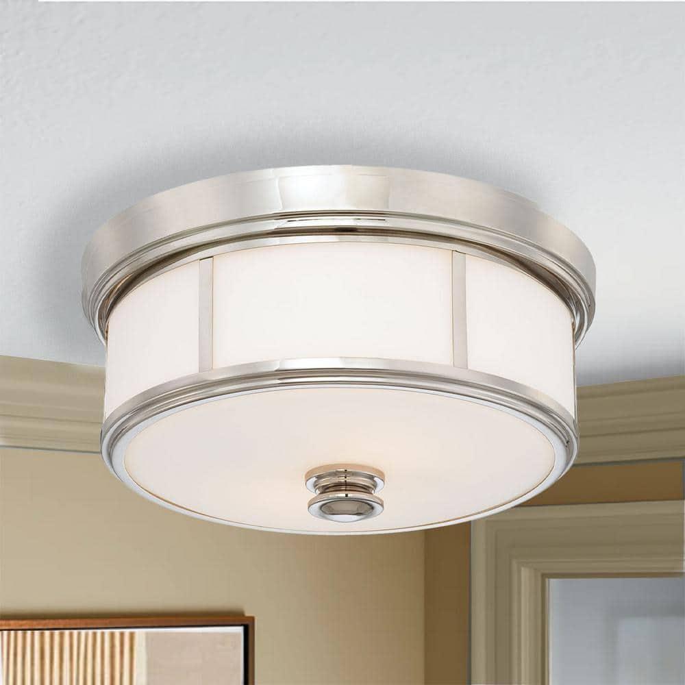 Minka Lavery Harbour Point 13 1/2" Wide Polished Nickel Ceiling Light