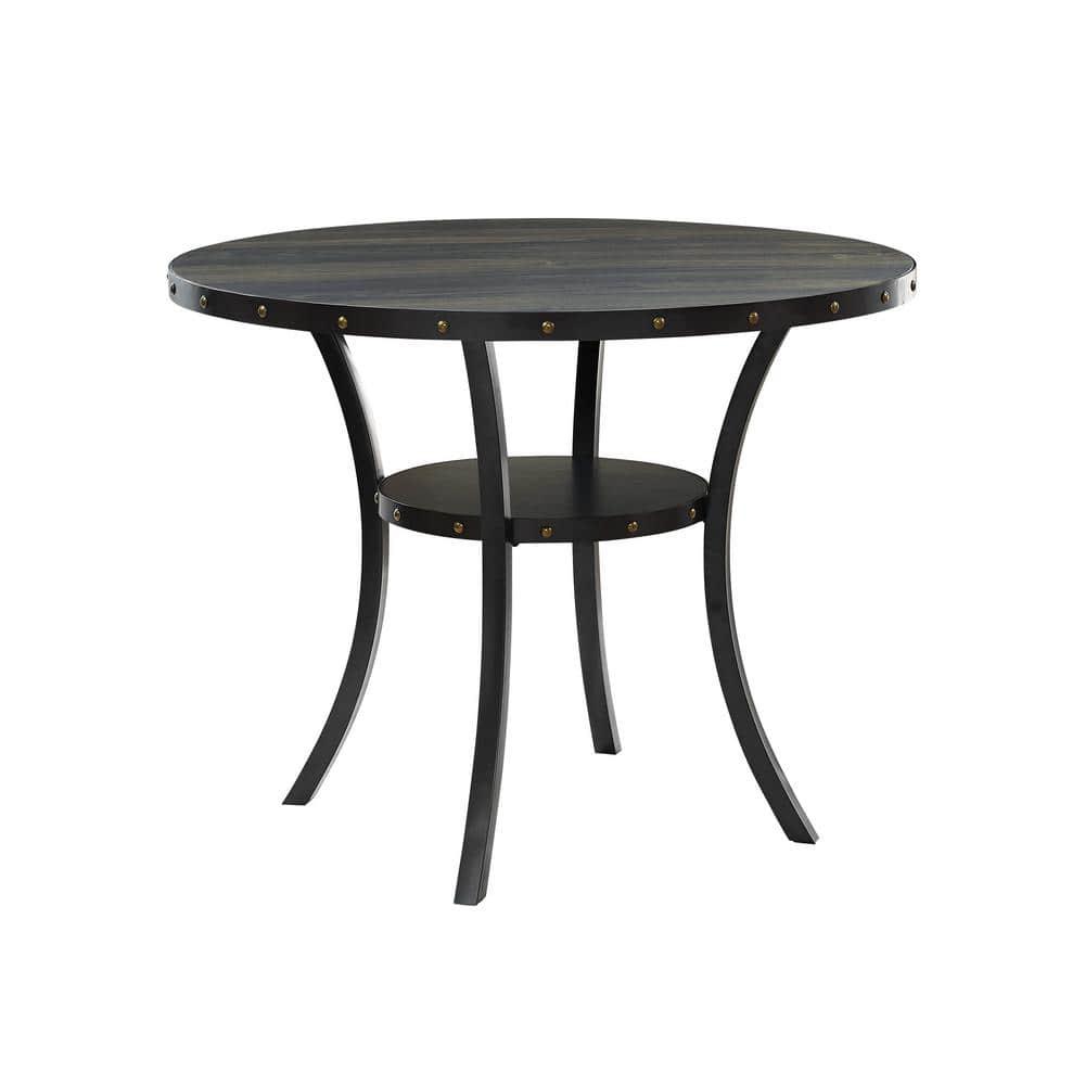 New Classic Furniture Crispin 48" Round Melamine Wood Counter Table in Gray