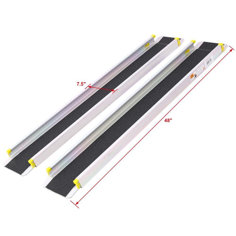 Adjustable Telescoping Wheelchair Ramps 48"-84" Extension Non-Skid Surface Safe & Convenient Access Solution for Vans, Curbs & Steps