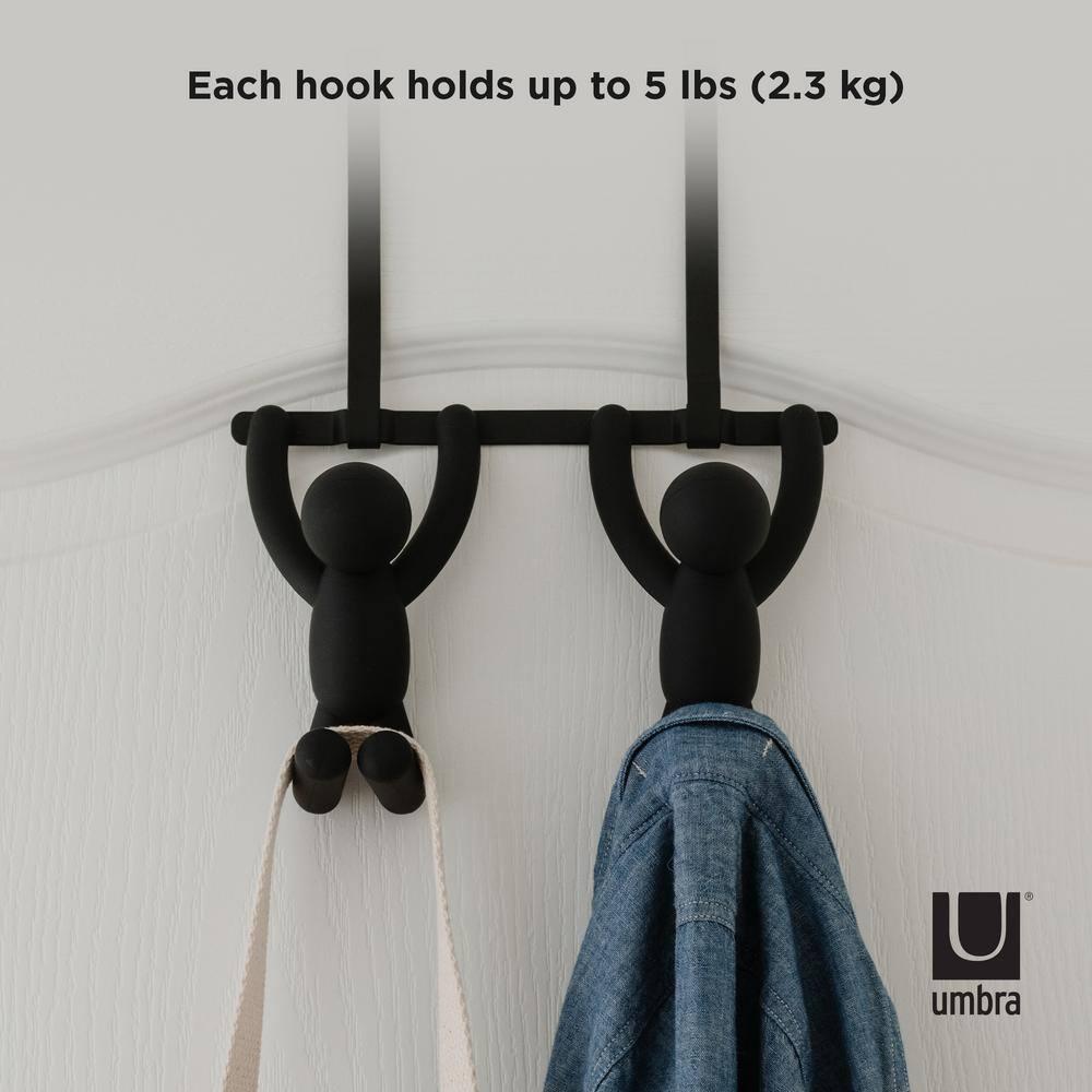 Umbra Buddy Plastic Over-the-Door 2 - Hook Wall Mounted Coat Rack