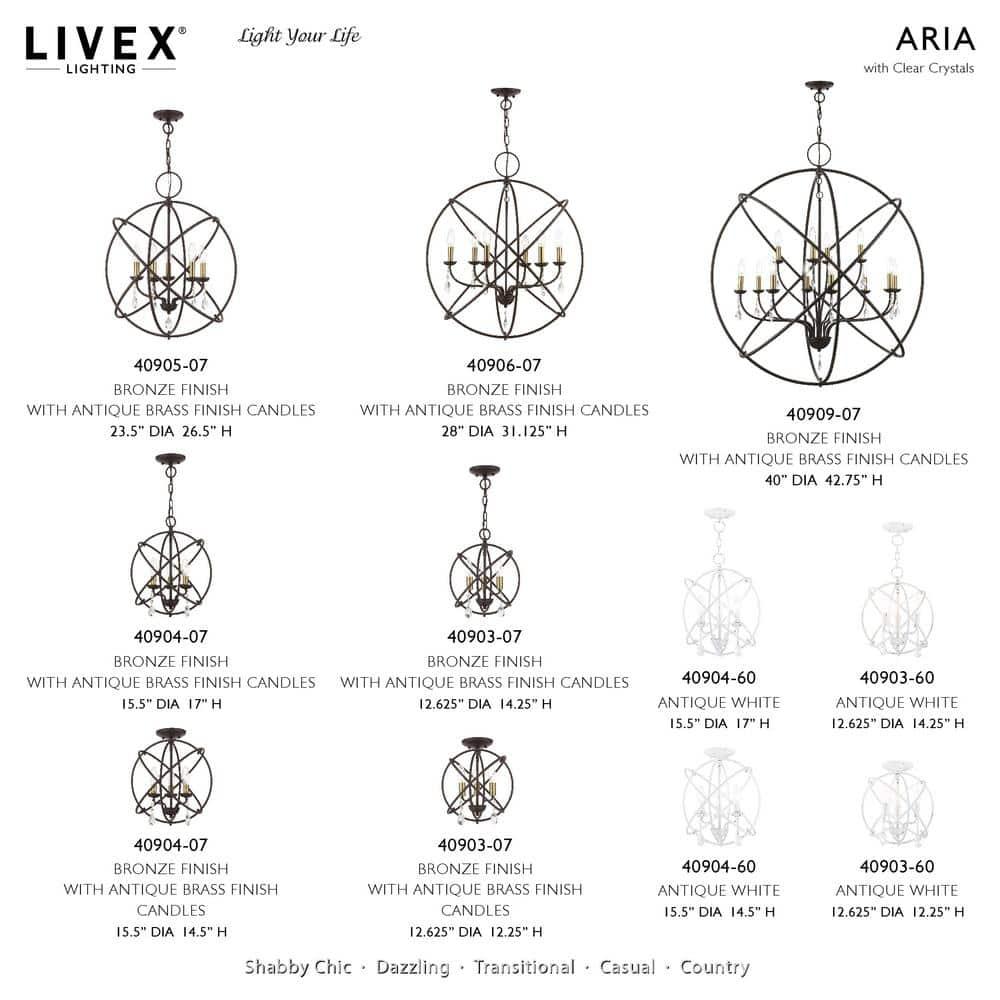 Livex Lighting Aria 3 - Light Chandelier in  Bronze
