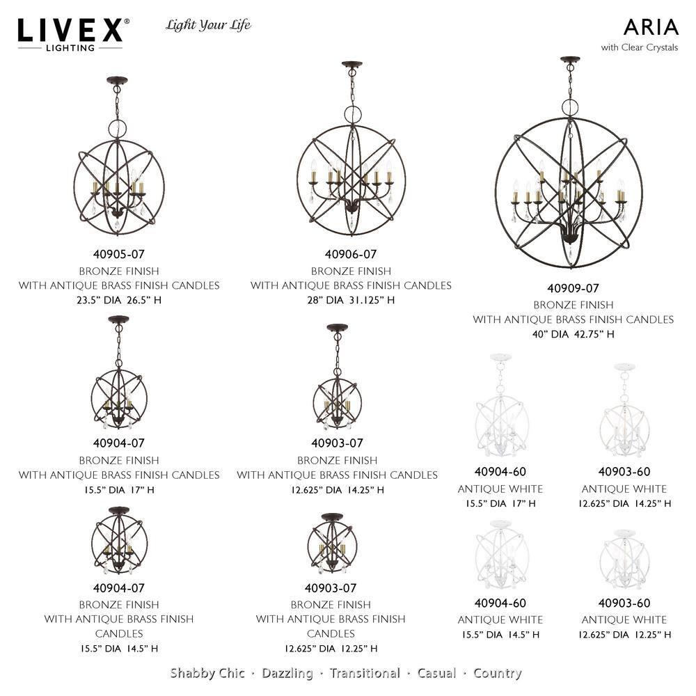 Livex Lighting Aria 3 - Light Chandelier in  Bronze