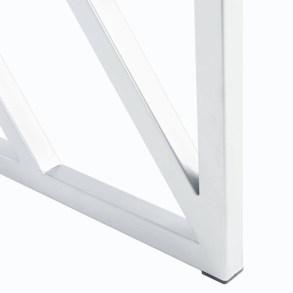 Elaine 1 Drawer Desk - White/Silver - Safavieh