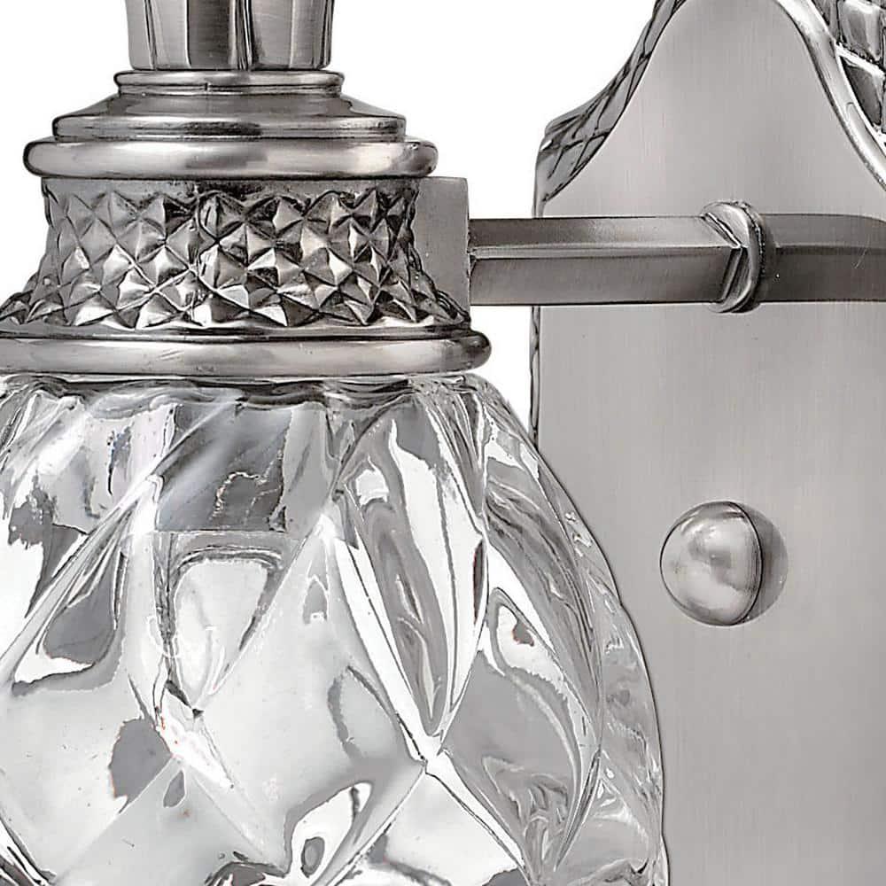 Elegant Pineapple Outdoor Nickel Wall Light with Clear Optic Glass