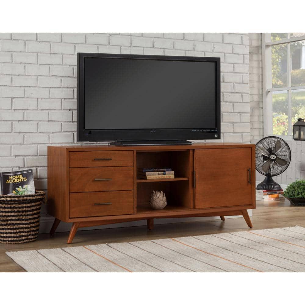 Alpine Furniture Flynn Large Wood TV Console in Acorn Brown