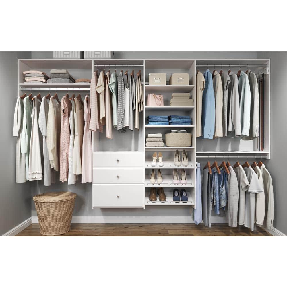White Laminate 48-Inch Vertical Closet Panels with Adjustable Shelves