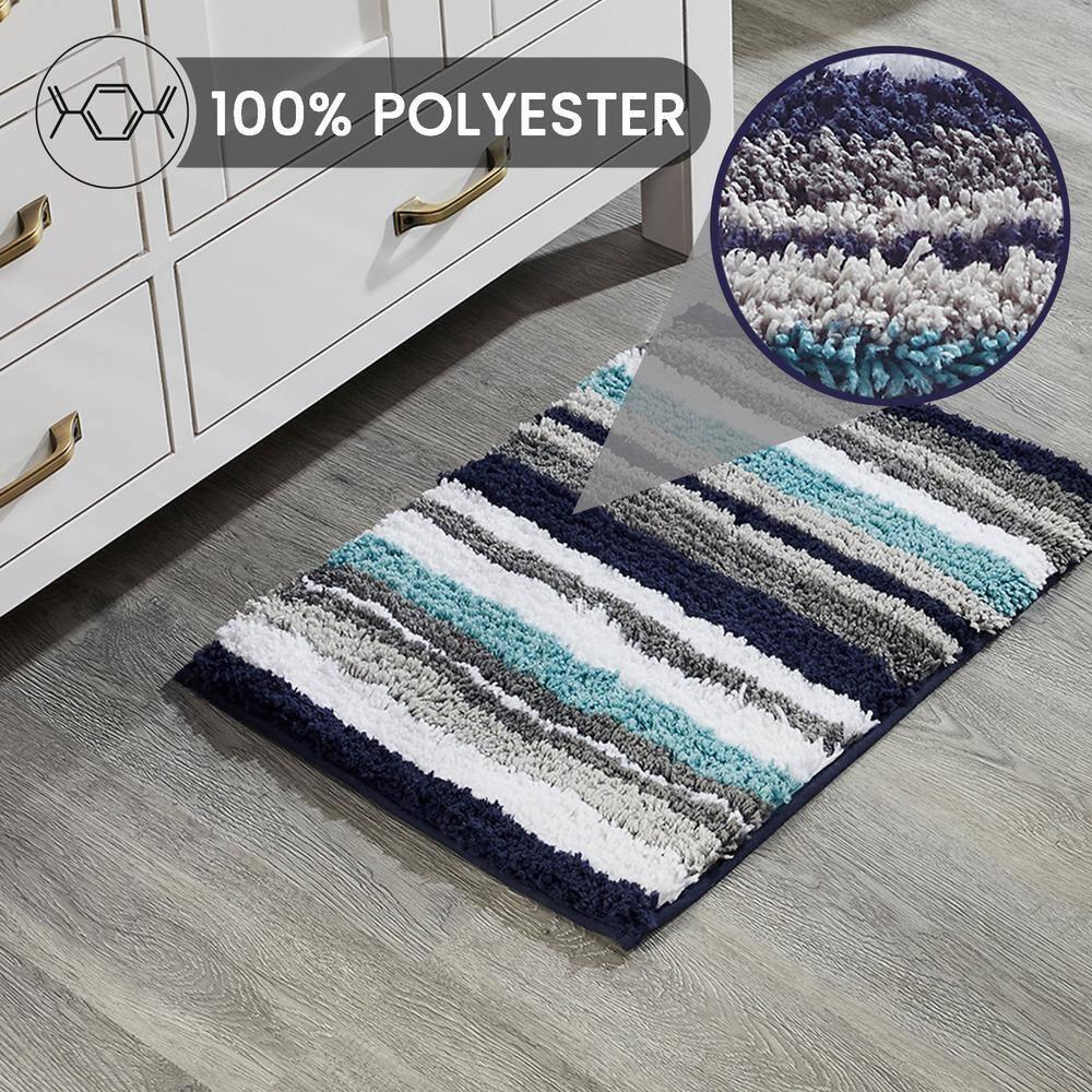 Better Trends Griffie 100% Polyester TPR Backing Tufted Bath Rug 24" x 36" Rectangle - Blue