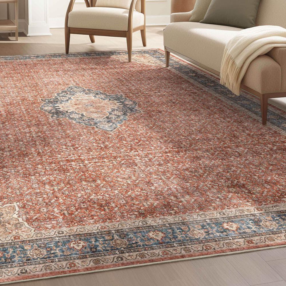 Well Woven Asha Lilith Vintage Oriental Red Blue 5'3" x 7'3" Area Rug