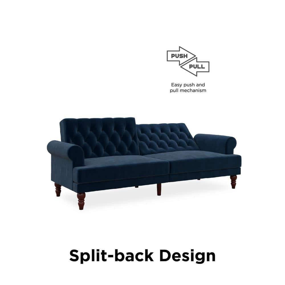 Cassidy Twin 83.5'' Velvet Tufted Convertible Sofa