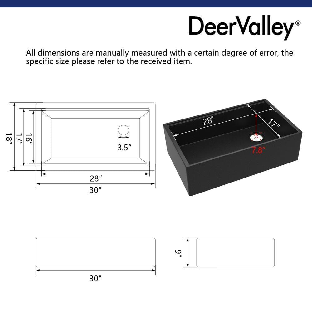 30-inch L Single Bowl Concrete Workstation Farmhouse Kitchen Sink Large Capacity Deep Dual Mount with Accessories