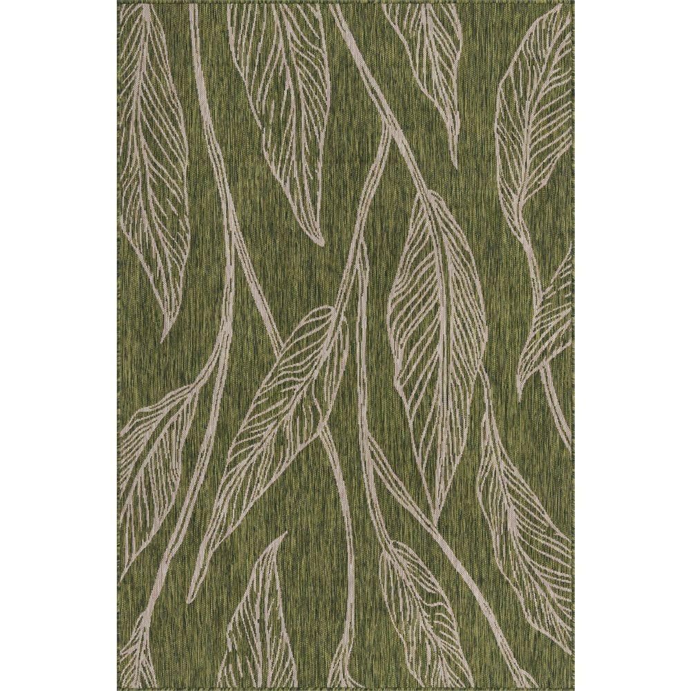 Unique Loom 5' 1 x 8' 0 Rectangle Indoor/Outdoor Botanical Green Area Rug