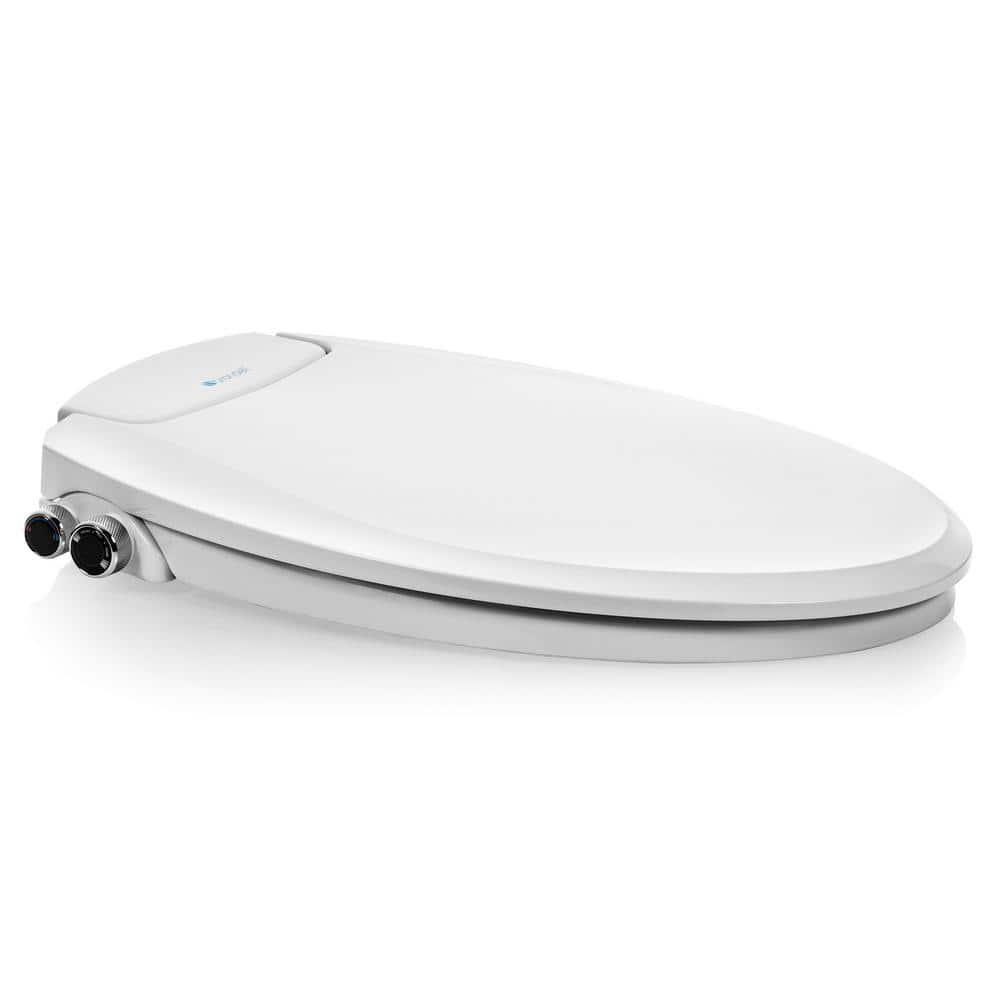 Brondell Bidet Toilet Seat Non-Electric Swash Ecoseat, Fits Elongated Toilets, White - Dual Nozzle System, Ambient Water Temperature - Bidet with Easy Installation