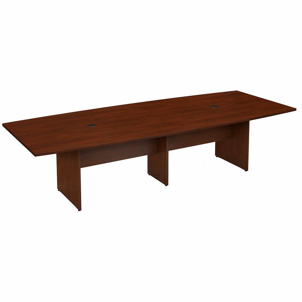 BBF 120W x 48D Boat Shaped Conference Table with Wood Base