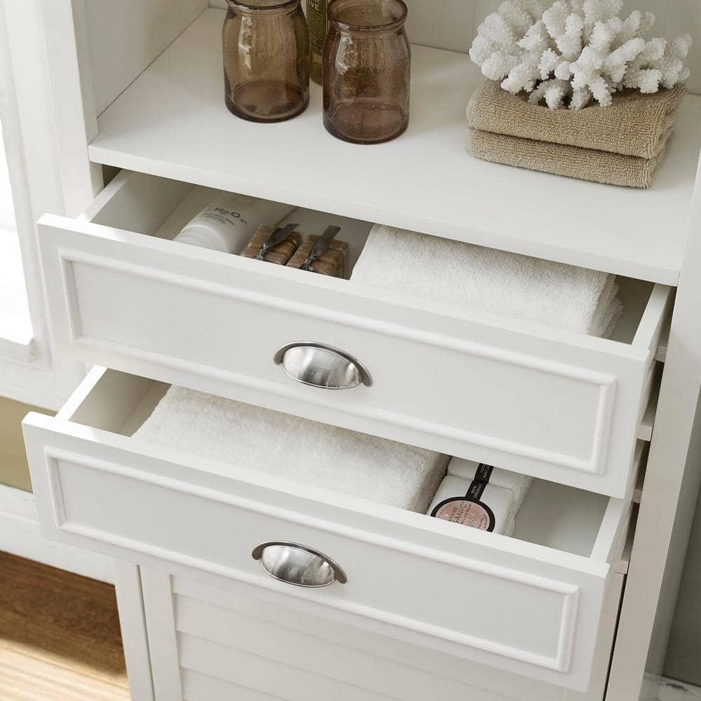 Crosley Lydia Contemporary Linen Cabinet in White