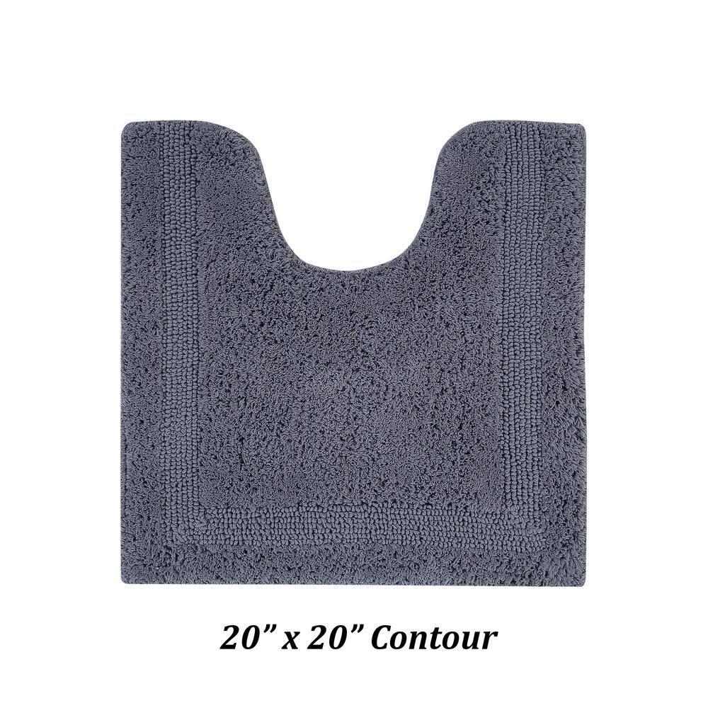 Better Trends Lux 100% Cotton Tufted Solid Reversible Bath Rug 20" x 20" Contour - Gray